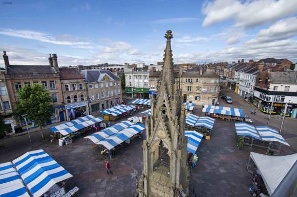 Aerial view of Mansfield Market Place