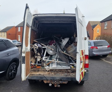 Photo of one of the vans seized in the crackdown on unlicensed scrap collectors