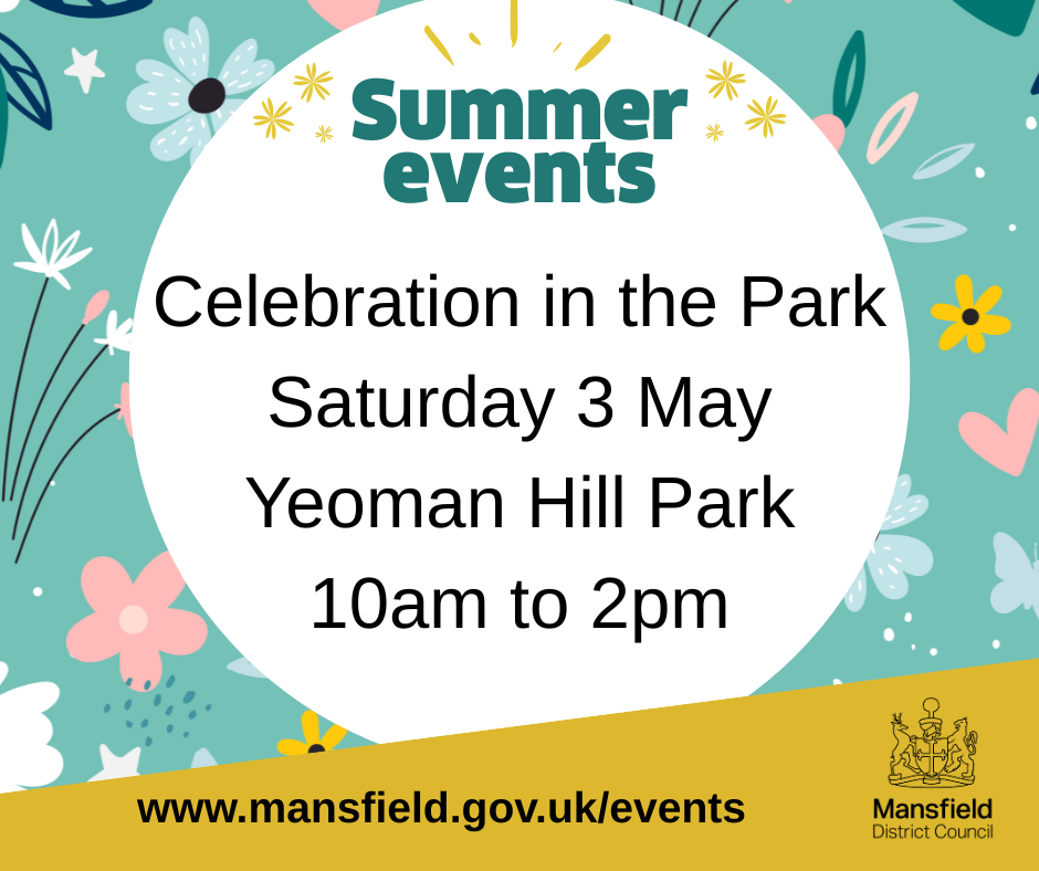 Celebration in the Park on Saturday 3 May on Yeoman Hill Park from 10am to 2pm
