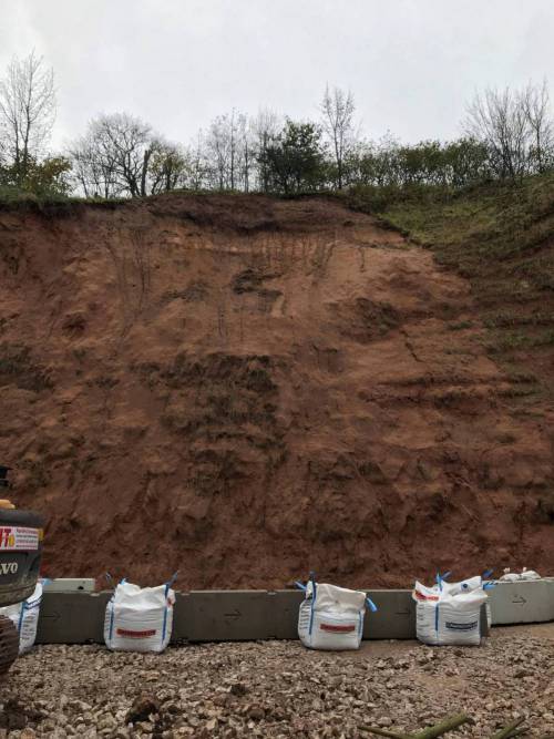 A photo of Berry Hill cliff with barriers