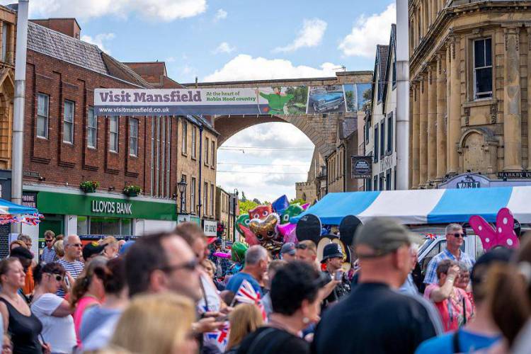 Busy market and viaduct