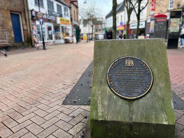 Picture of the centre tree plaque in town centre