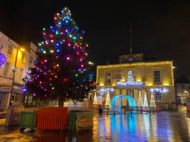 Christmas tree in the market place
