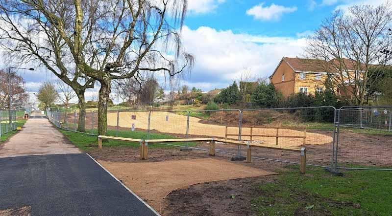 A detention basin at Oak Tree installed by Severn Trent