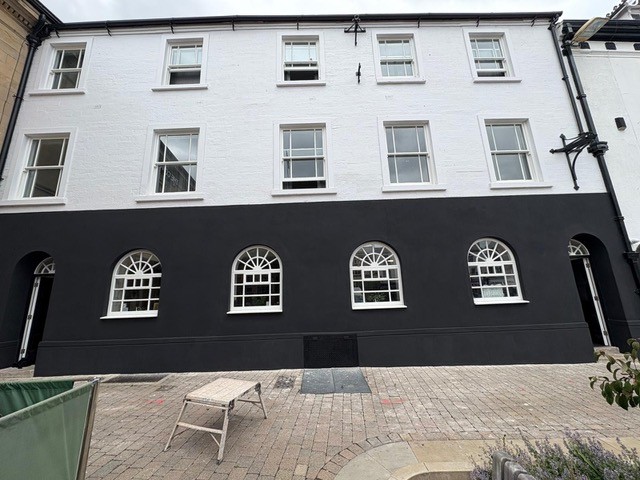 Photo of the newly restore front facade of the Dial in the Market Place