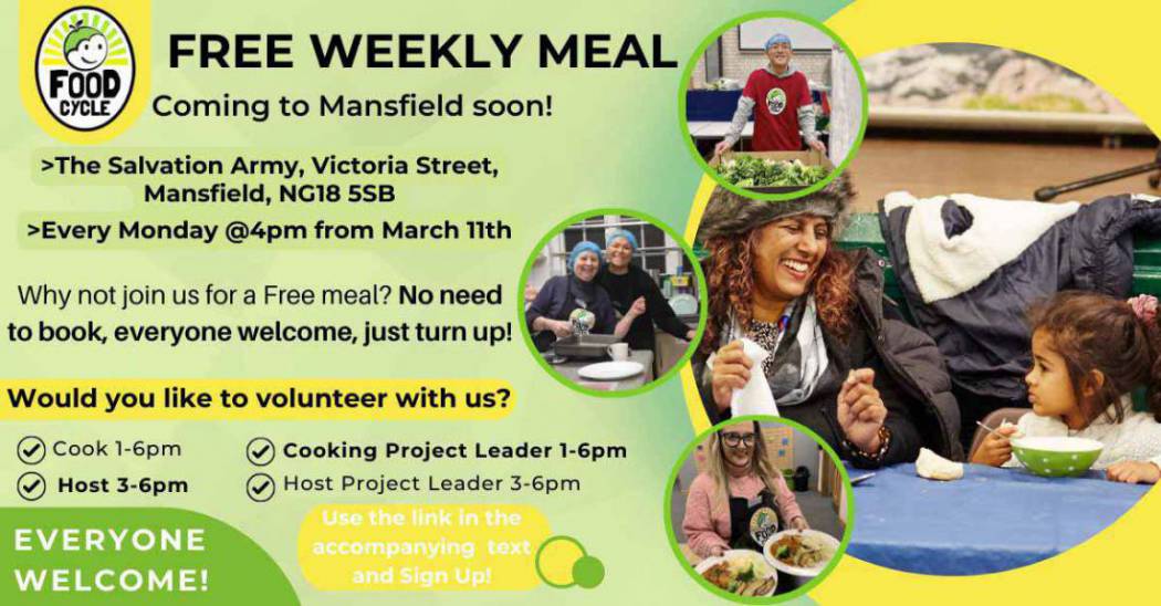 Free weekly meal coming to Mansfield soon