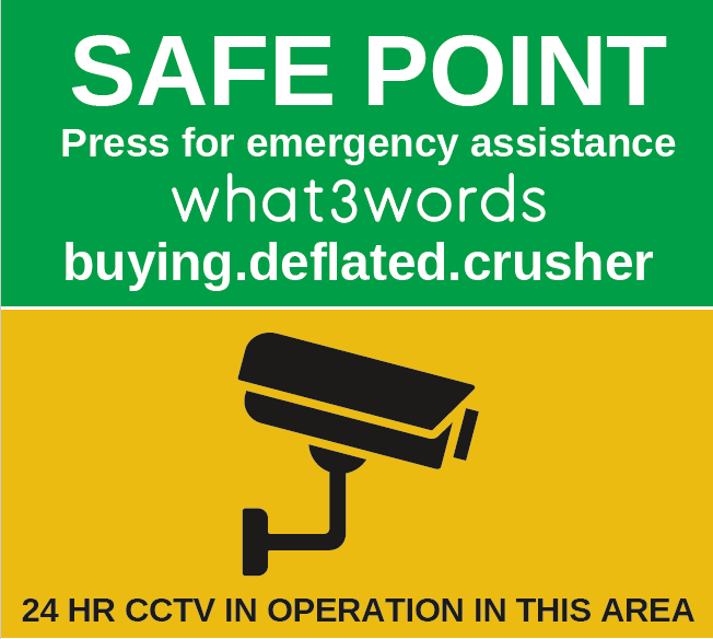 Graphic of the sign on the Safe Point CCTV