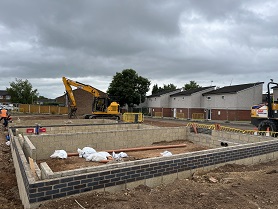 Photo of ongoing building work on the Bellamy Estate
