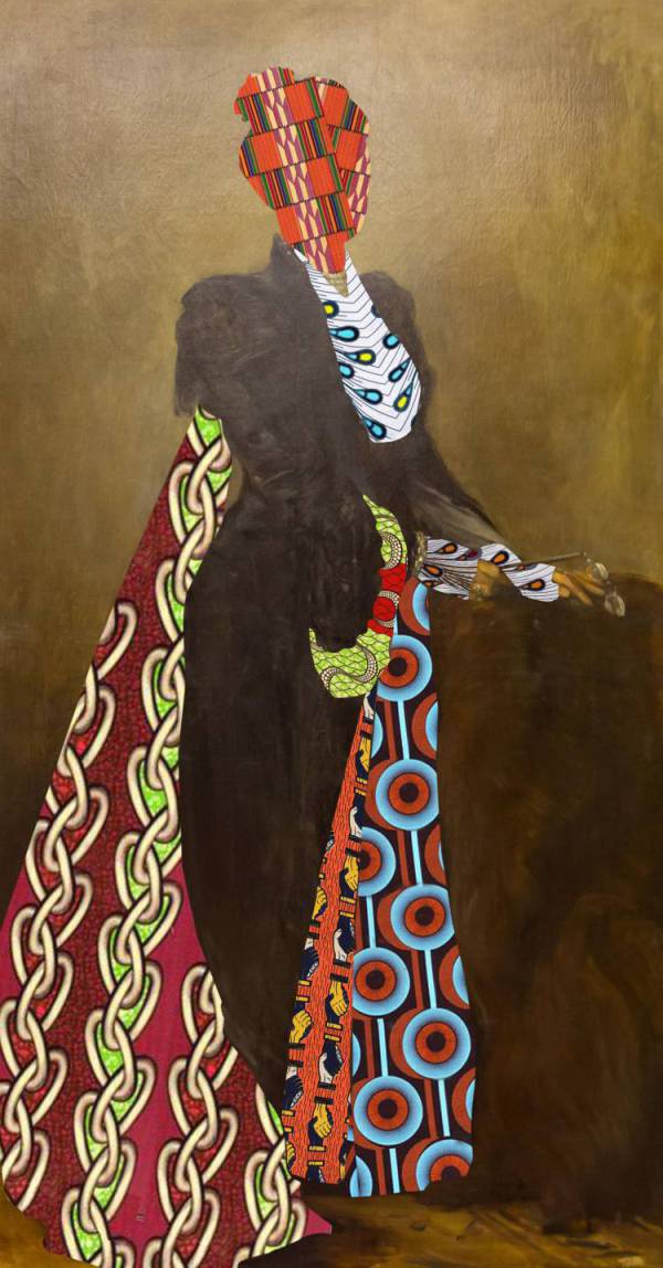 Laetitia Hollins’ portrait covered in Ankara wax prints