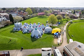 Aerial photo of the luminarium in Mansfield in 2024