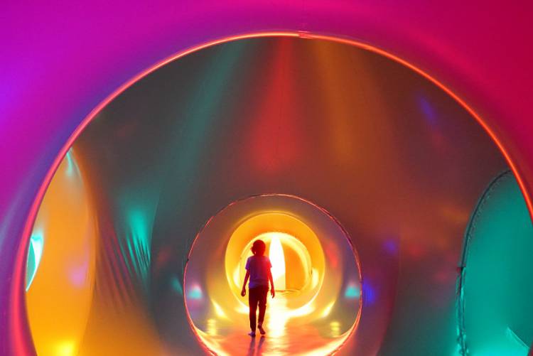 Photo of the inside of the Luminarium