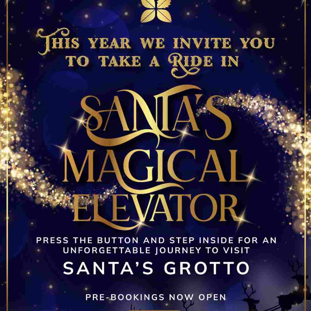 Santa's magical elevator poster