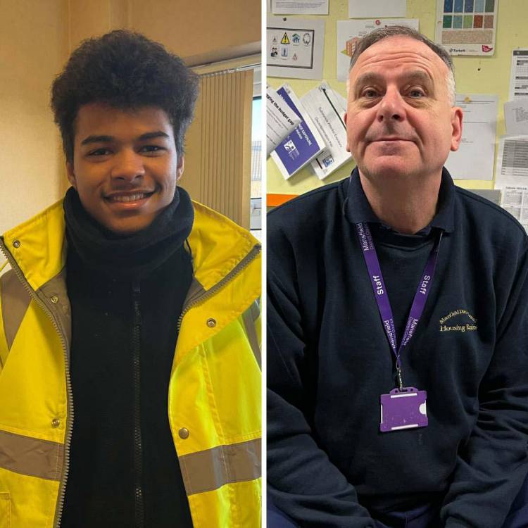 Marcus and Scotty, two of the five new apprentices to Mansfield District Council