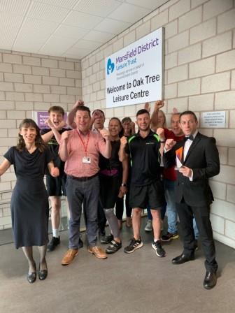 A photo of Oak Tree Leisure Centre staff with their award