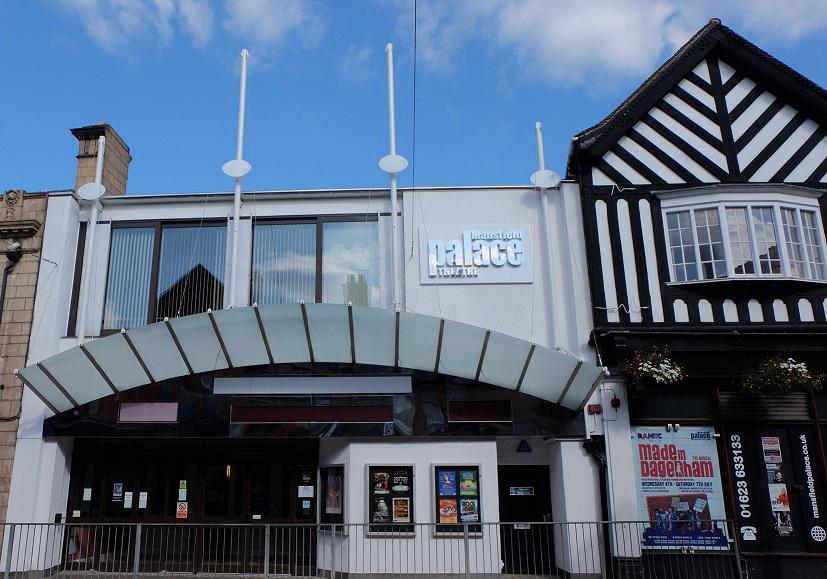 View of the entrance to the Palace Theatre