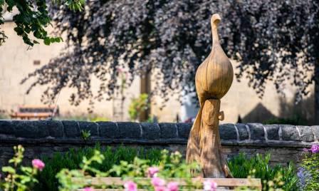 Wooden Peacock sculpture