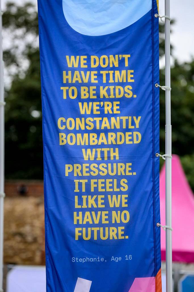 Photo of a banner with words from a child