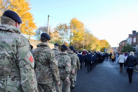 A photo of a Remembrance parade