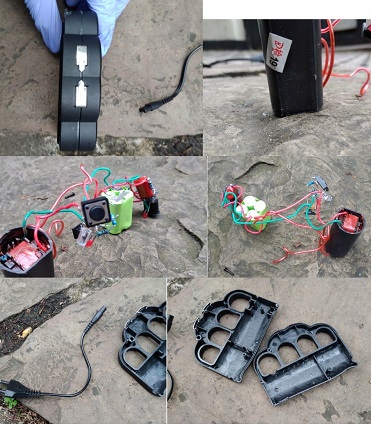 Photos of the taser device found during an arrest in Mansfield