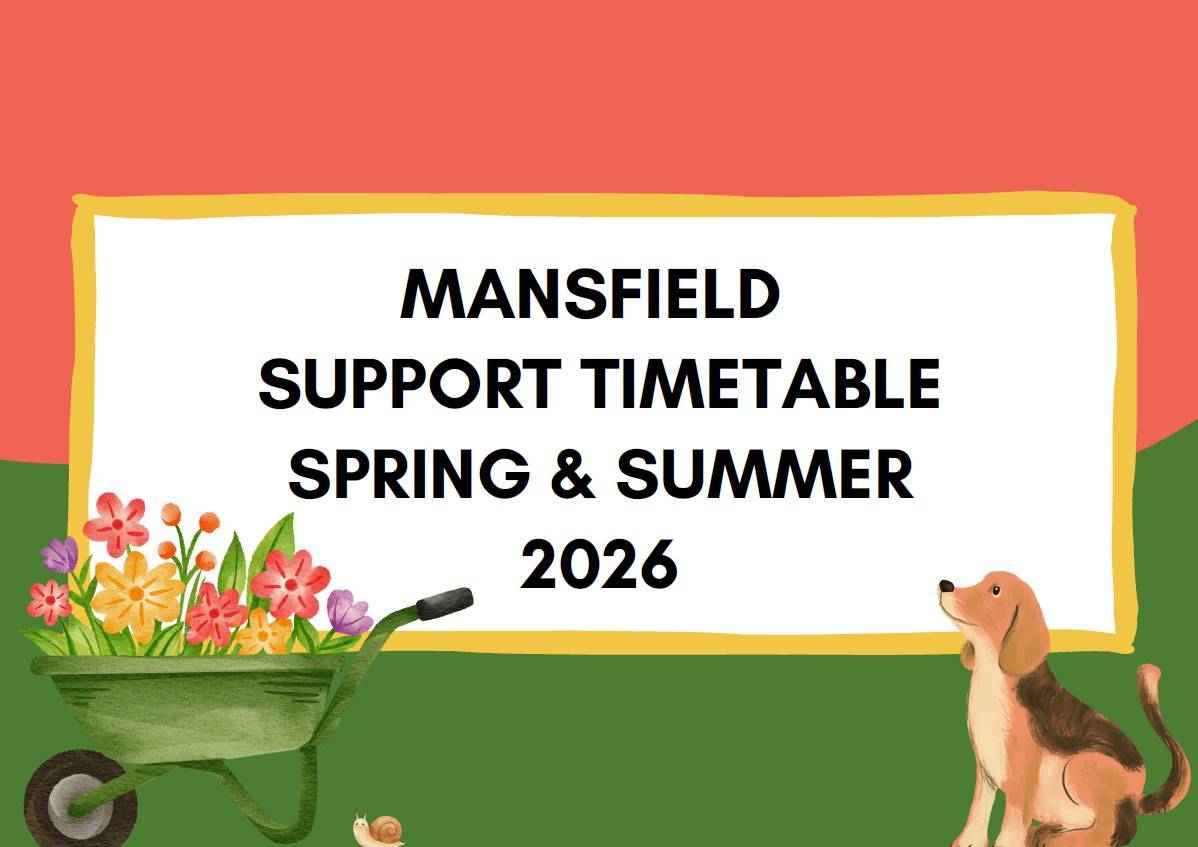 Front page image of the Mansfield Support Timetable leaflet