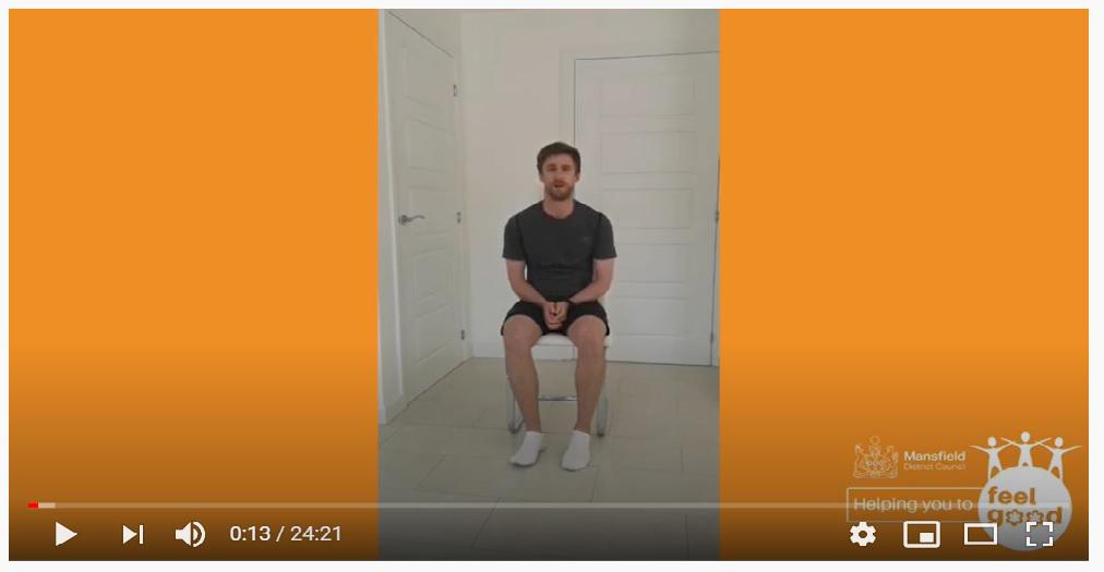 Screenshot from the seated Tai Chi video lesson
