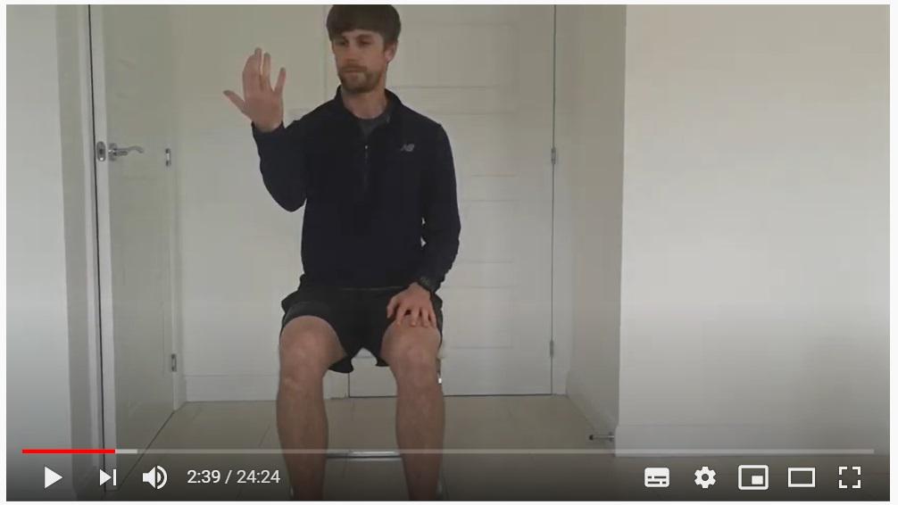 Screenshot from the second seated Tai Chi lesson