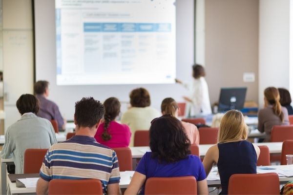 A photo of a classroom lesson