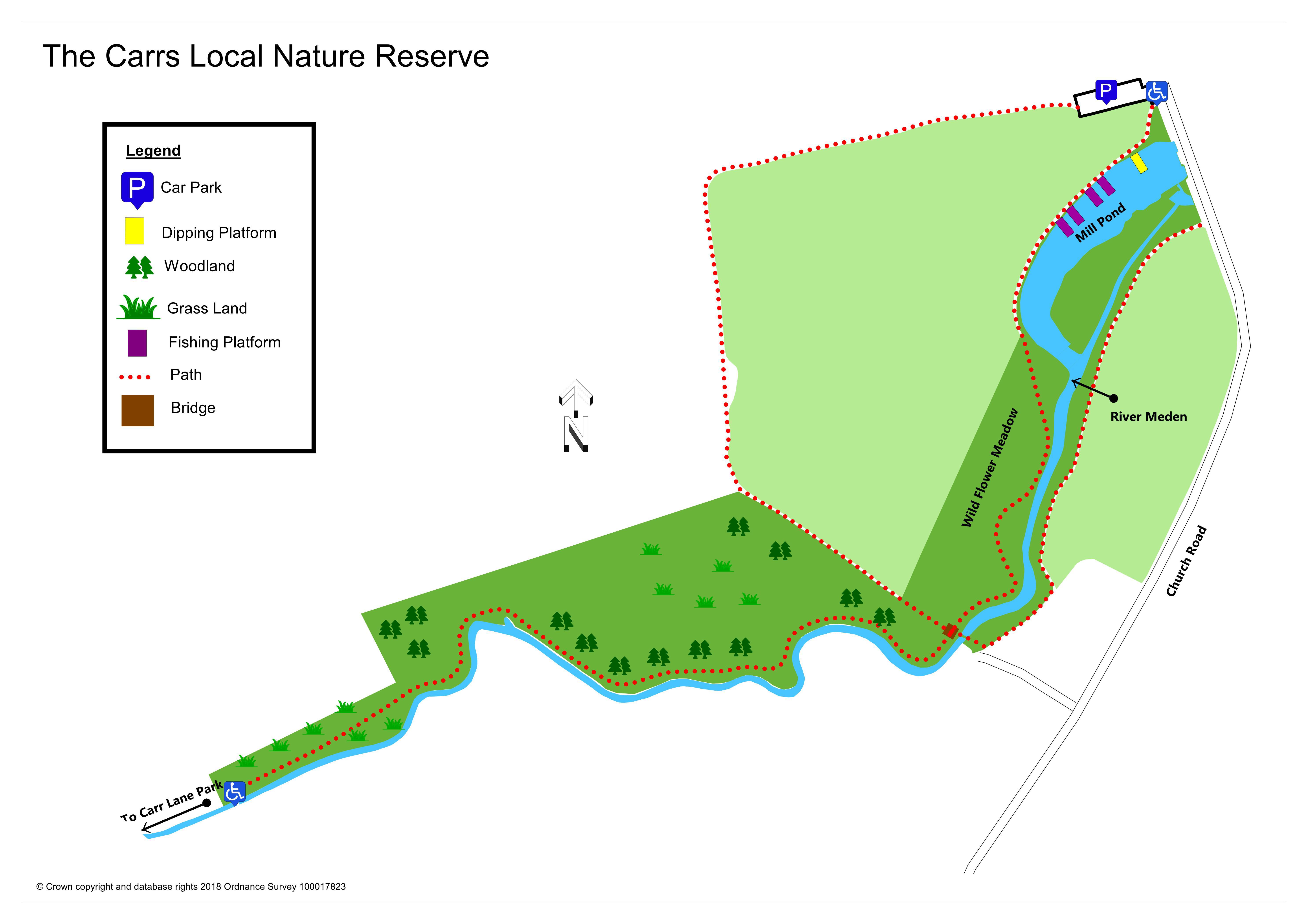 The Carrs Local Nature Reserve map