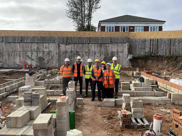 The Mayor alongside Councillor Callaghan, council officers and Stobuild representatives