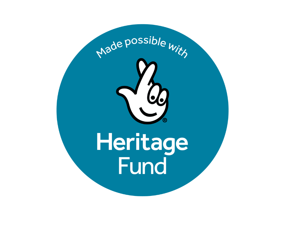 The national heritage lottery fund logo  showing fingers cross graphic