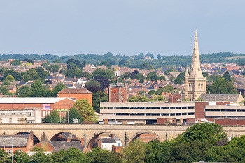 Image of the town panorama featuring the viaduct