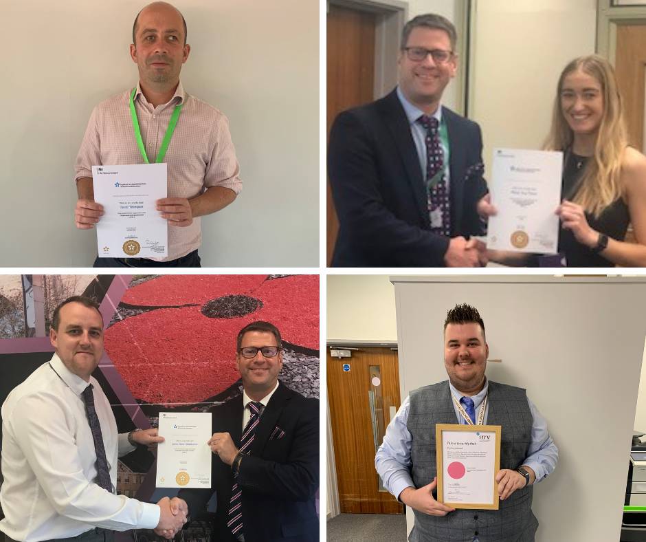 David, Megan, James and Bradley pictured with certificates