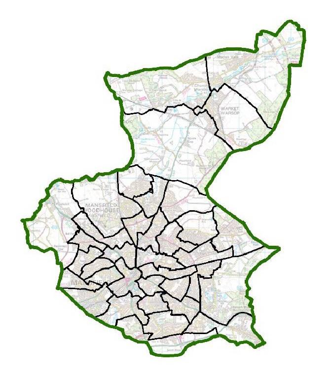 Mansfield District wards map