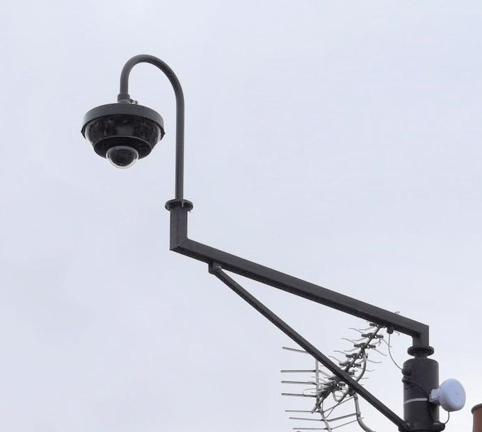 New CCTV camera which has been installed on Warsop's main high-street