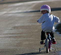 Image of a child on a bicycle