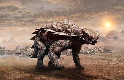 Artist impression of an ankylosaur dinosaur