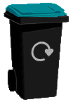 image of glass waste wheelie bin