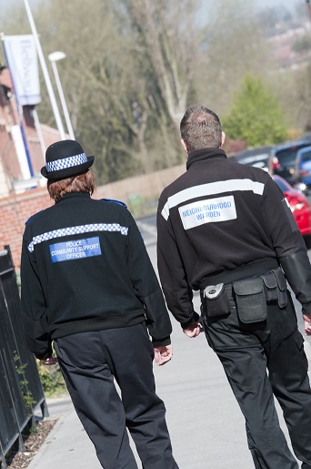 Photo of council Community Safety Officer and  police community support officer