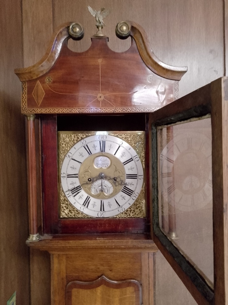 The clock face with the case open