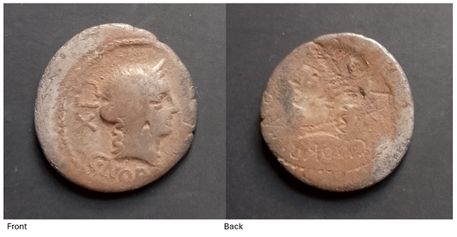 A Roman silver coin