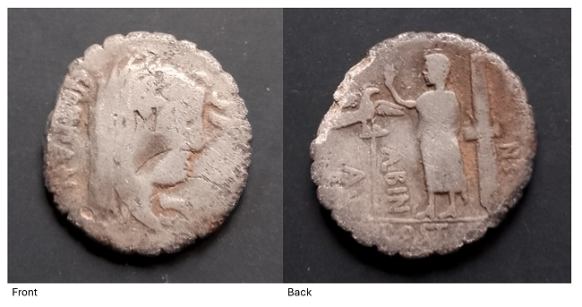 A Roman silver coin