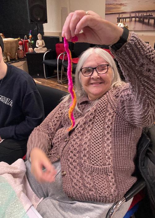 angie making felt laces