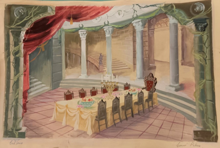 Set design for a banqueting hall in a palace