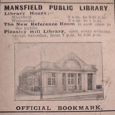 Detail of a Mansfield Public Library bookmark