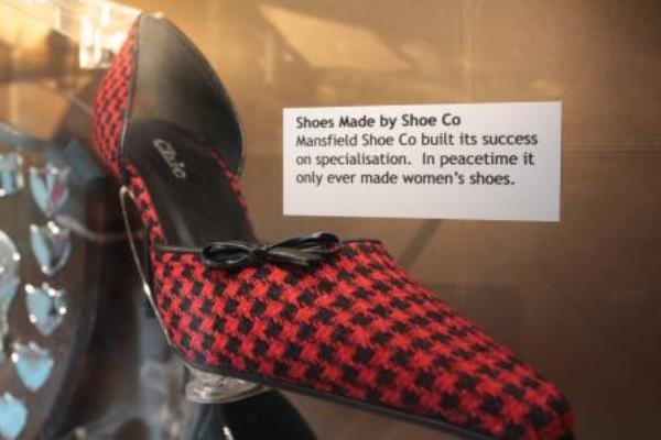 Shoe Co display as part of the Made in Mansfield exhibition
