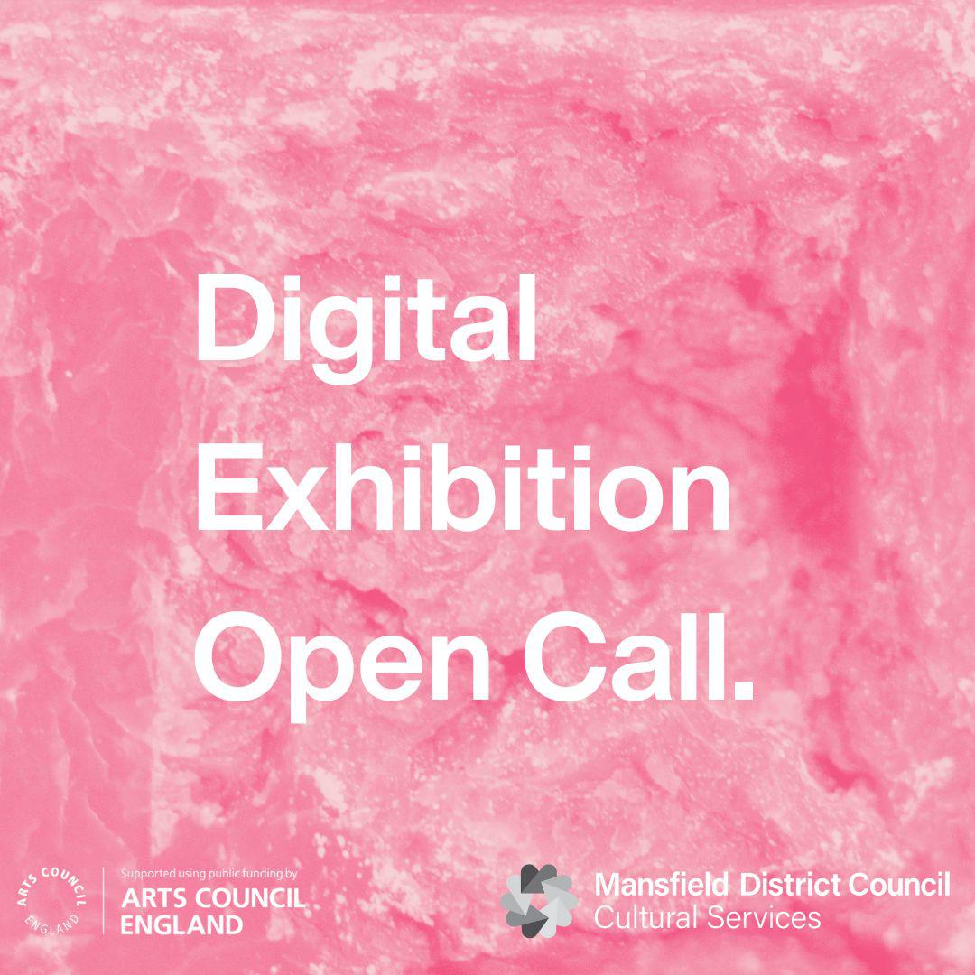abstract pink image with text digital exhibition open call