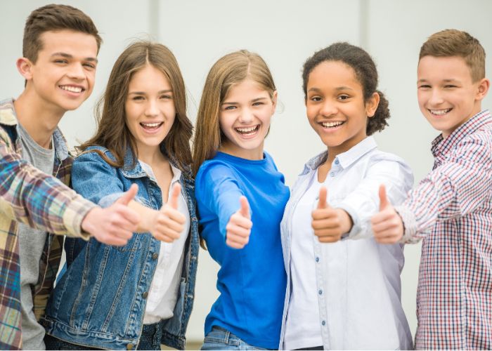 teenagers laughing together